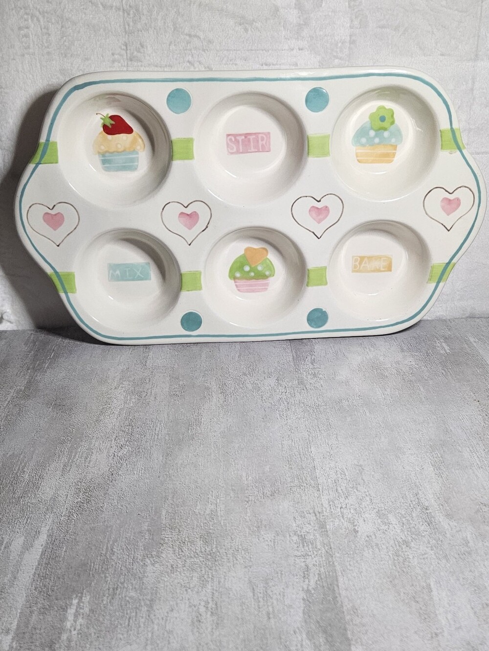 vintage Boston Warehouse ceramic muffin or cupcake Pan